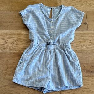 Abercrombie Kids Light Blue Striped Romper